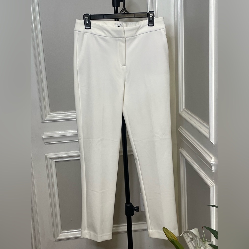 Elegant Cream Straight Leg Women's Pants